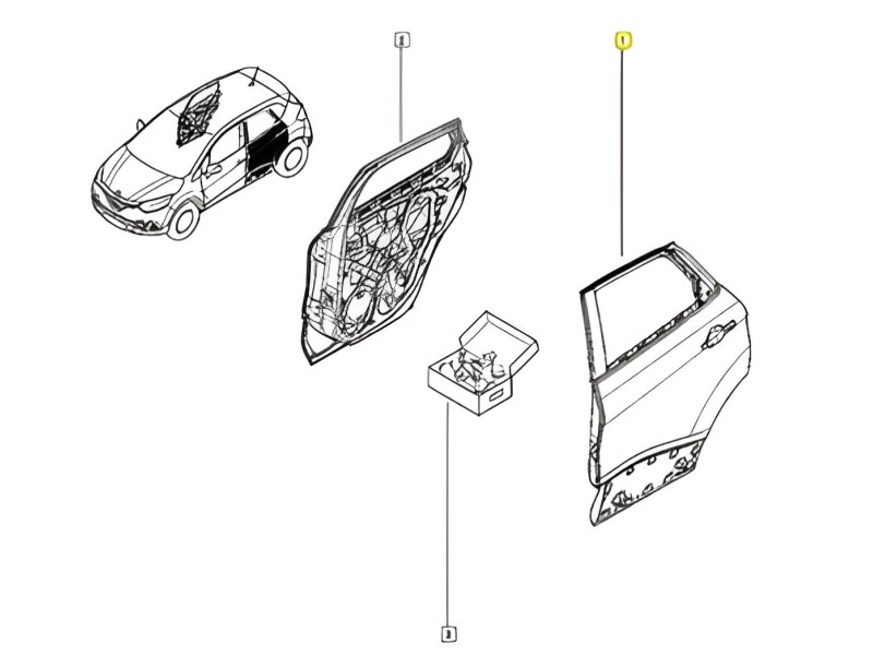 Porta Traseira Esquerda Renault Captur 2018 até 2024 - Cód. 821012313R